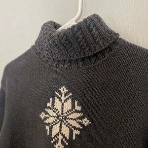 Vintage Ralph Lauren Charcoal Knit snowflake turtleneck Sweater